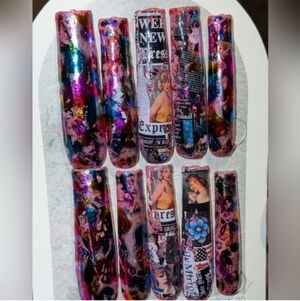 Handcrated Custom 04548 Colorful Press On Nails